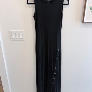 White House Black Market Black Maxi Dress with Button Detail